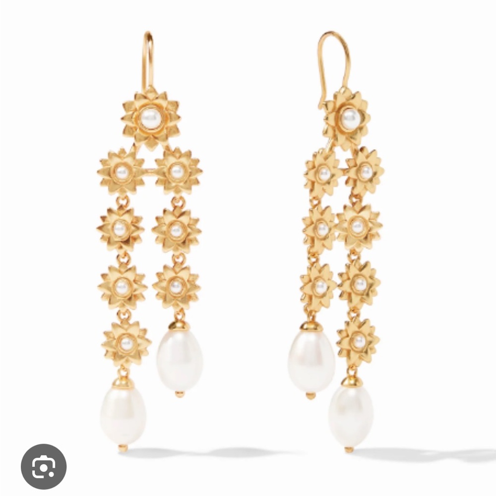 Julie Vos Flora Pearl Chandelier Earrings